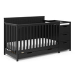 Graco Hadley 5-in-1 Convertible Crib with Drawer – GREENGUARD Gold Certified, Fits Standard Crib Mattress, Converts to Toddler Bed, Daybed and Full Bed, 4 Adjustable Mattress Heights (White)