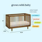 Davinci Marley 3-in-1 Convertible Crib in Walnut, Greenguard Gold and FSC® Certified
