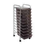 Seville Classics Rolling Utility Organizer Storage Cart , for Home Office, School, Classroom, Scrapbook, Hobby, Craft, 15 Drawer, Black