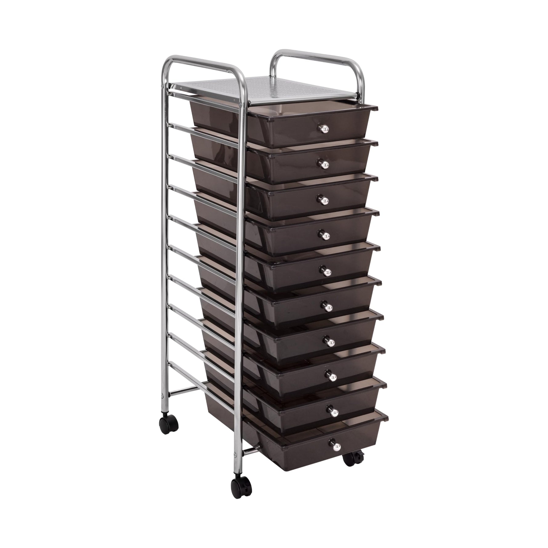 Seville Classics Rolling Utility Organizer Storage Cart , for Home Office, School, Classroom, Scrapbook, Hobby, Craft, 15 Drawer, Black