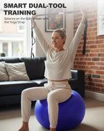 Trideer Exercise Ball for Yoga, Pilates & Fitness – Stability Ball Equipment for Home Gym & Office Chair, Core & Balance Training Accessories, Physical Therapy Equipment, Quick Pump Included, 5 Sizes