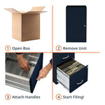 NuSparc 2 Drawer Locking Filing Cabinet | Pre-Assembled Steel Construction | Space-Saving Design is Perfect for Home and Small Office | Letter-Size | Assembled in North America