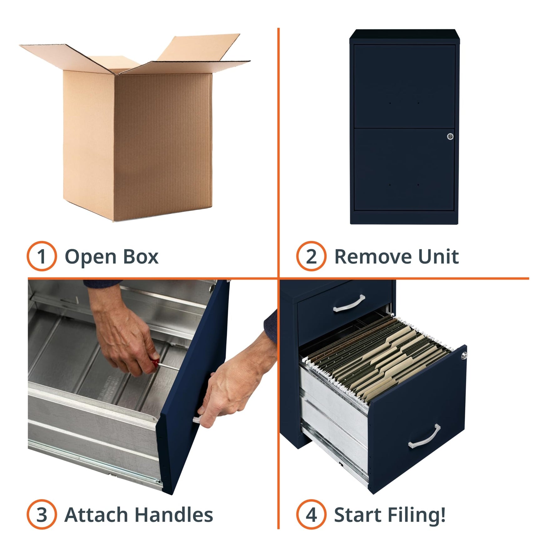 NuSparc 2 Drawer Locking Filing Cabinet | Pre-Assembled Steel Construction | Space-Saving Design is Perfect for Home and Small Office | Letter-Size | Assembled in North America