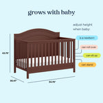 Davinci Charlie 4-in-1 Convertible Crib - GREENGUARD Gold Certified - Converts from Baby Crib to Toddler Bed, Daybed, and Full-Size Bed Effortlessly - 4 Adjustable Heights - Wooden White Baby Bed