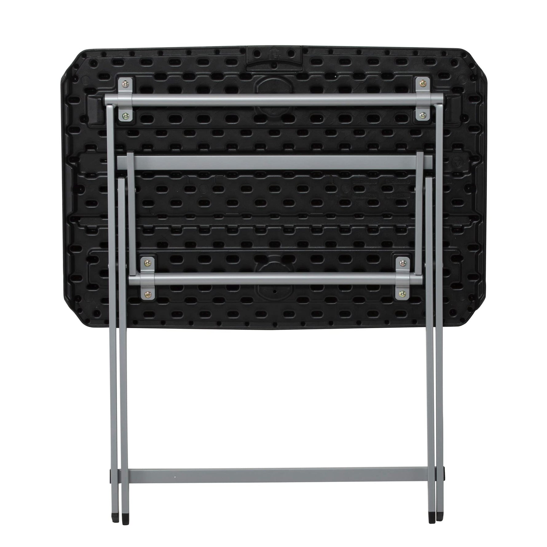 LIFETIME Small Folding Table, Personal TV Tray - Portable - Great for Kids, Camping, Cards, or Laptops - Plastic Black 30 Inch (80623)