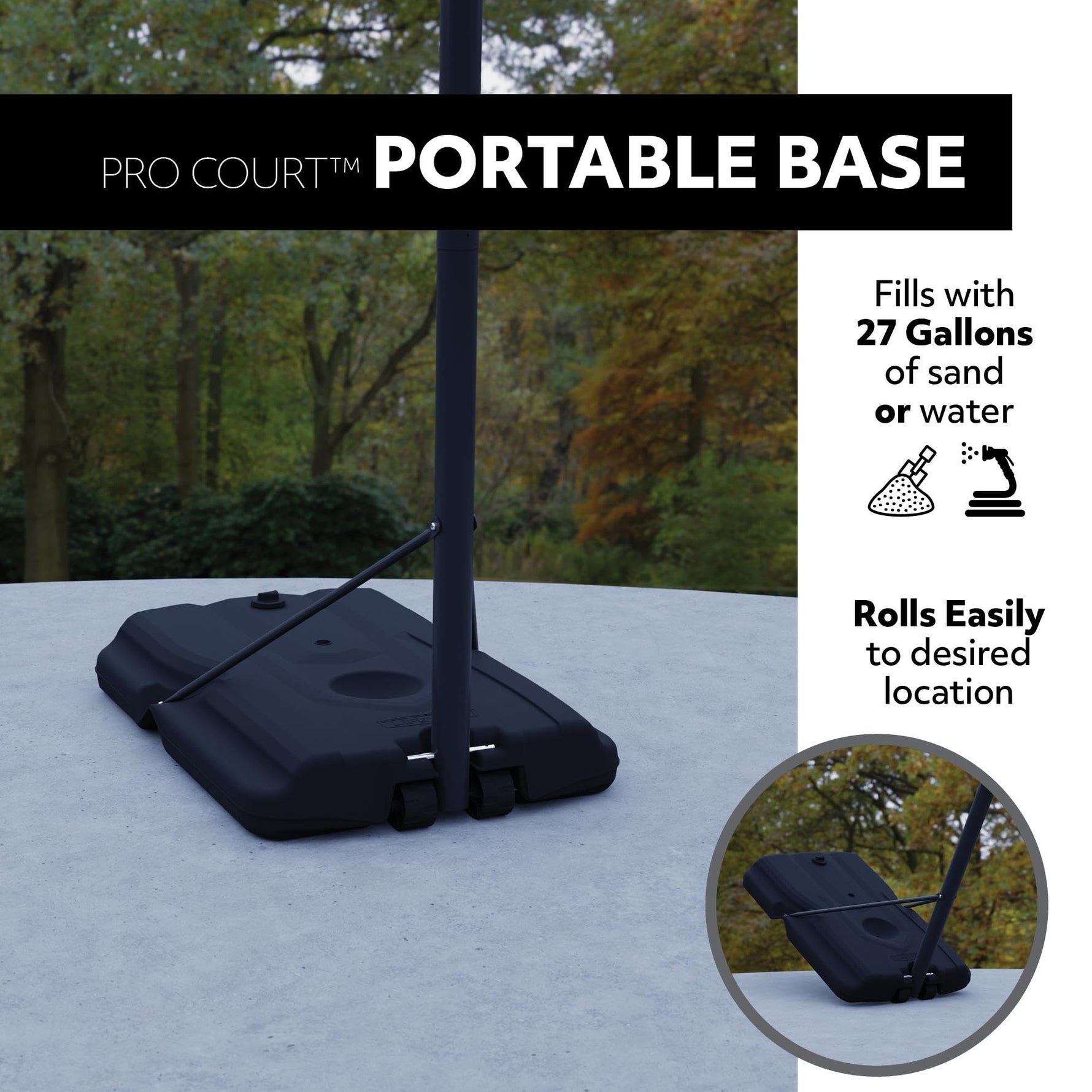 Lifetime Portable Basketball Hoop, Adjustable Height 7.5-10 Ft, 44 Inch Shatterproof Fusion Backboard, Base with Wheels