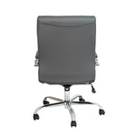 Flash Furniture Whitney Mid-Back Swivel LeatherSoft Desk Chair with Wheels, Padded Seat and Armrests, Adjustable Height Padded Office Chair, Black