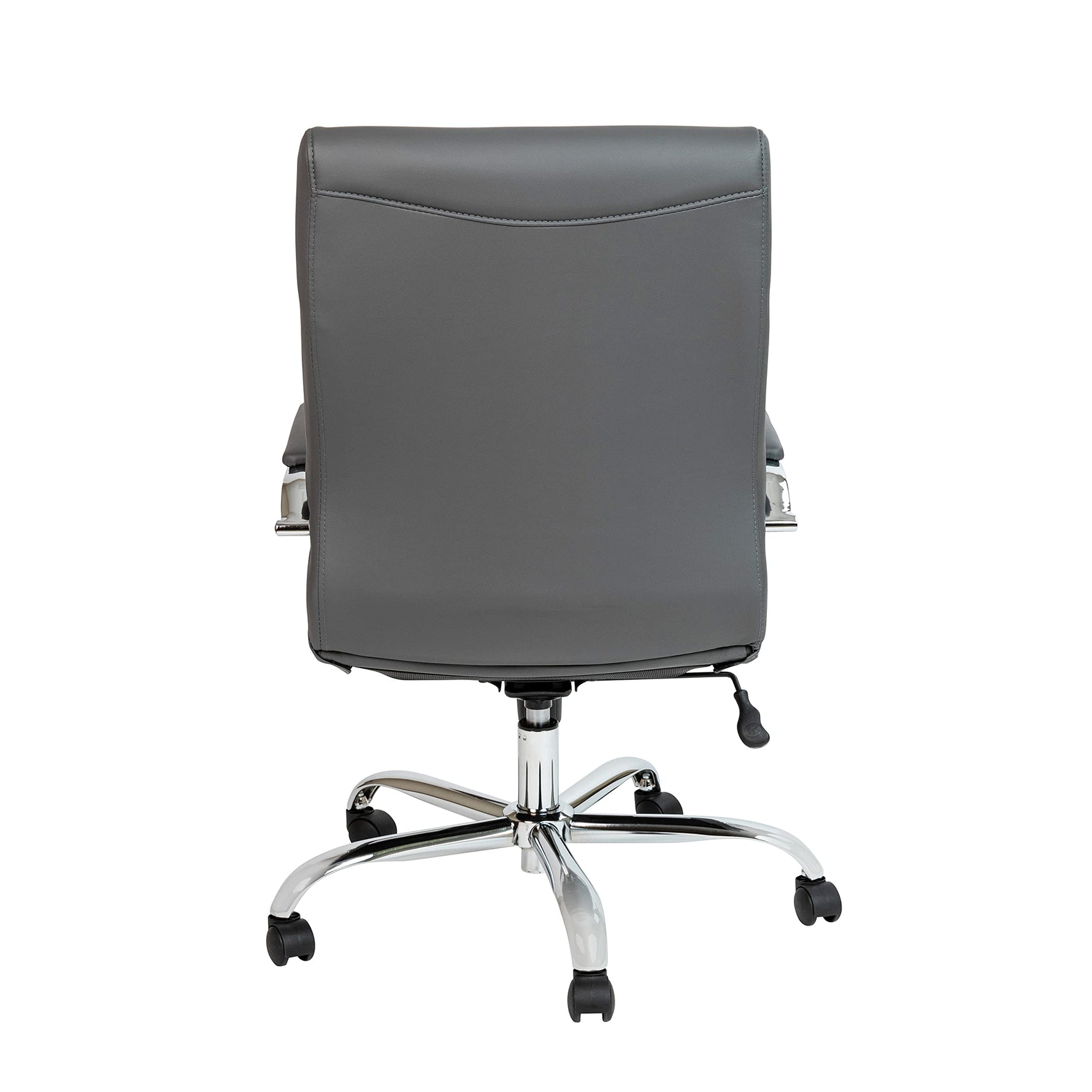 Flash Furniture Whitney Mid-Back Swivel LeatherSoft Desk Chair with Wheels, Padded Seat and Armrests, Adjustable Height Padded Office Chair, Black