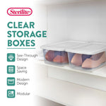 Sterilite 12-Pack 6 Quart Storage Boxes, Stackable Clear Plastic Bins with Snap-On Lids – Heavy-Duty Organizing Containers for Closet, Bathroom, and Office