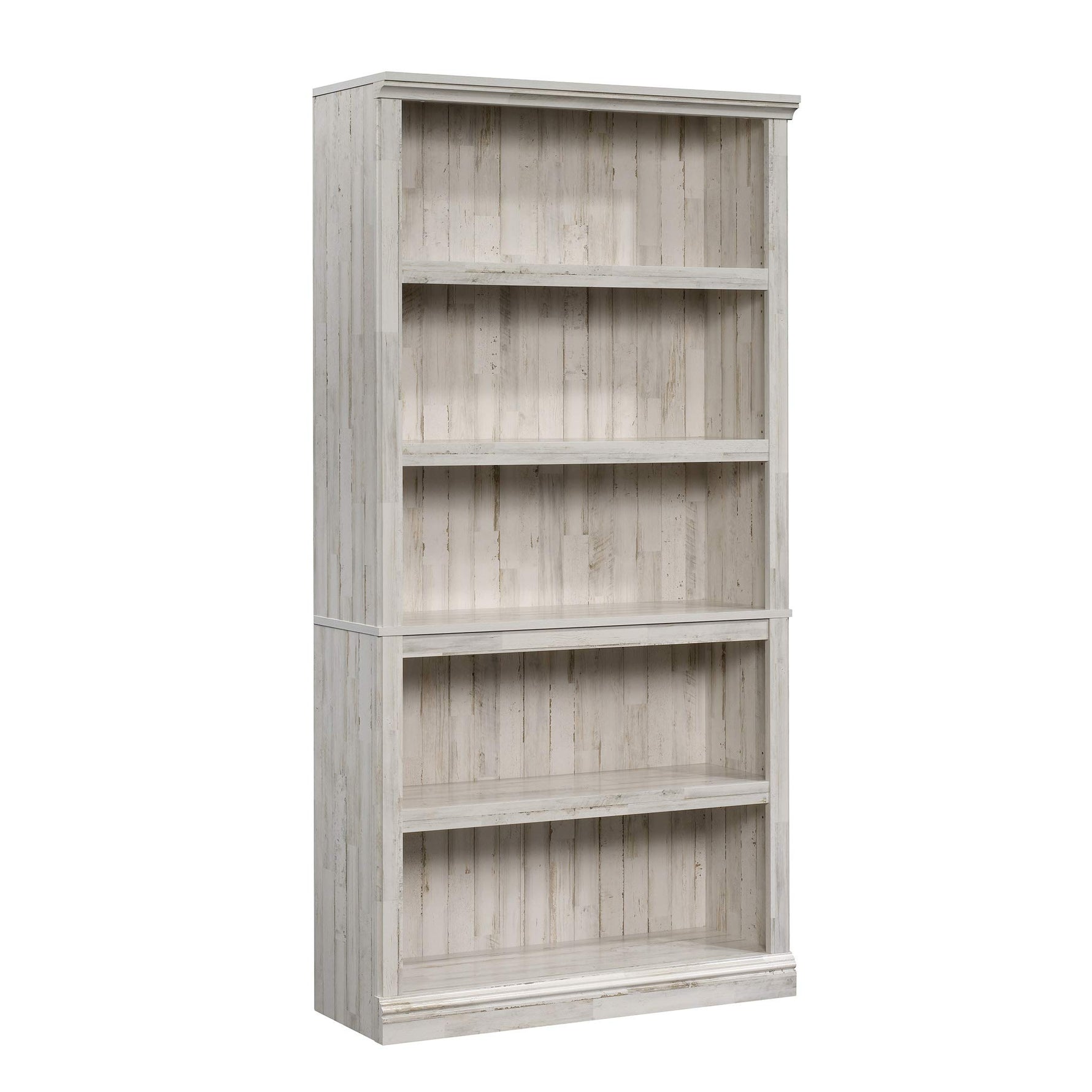 Sauder 5-Shelf Split Bookcase/ Book shelf, Oiled Oak finish