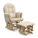 Storkcraft Premium Hoop Glider & Ottoman (Espresso with Beige) — GREENGUARD Gold Certified, Solid Wood Craftsmanship, Convenient Storage Pockets, Glider Rocking Chair for Nursery, Multi-Award-Winning