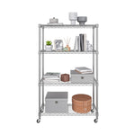 5-Tier Steel Wire Shelving, 30"W x 14"D x 61.5"H | Durable solid steel wire storage rack with adjustable shelves featuring 300 pounds per shelf weight capacity for home use