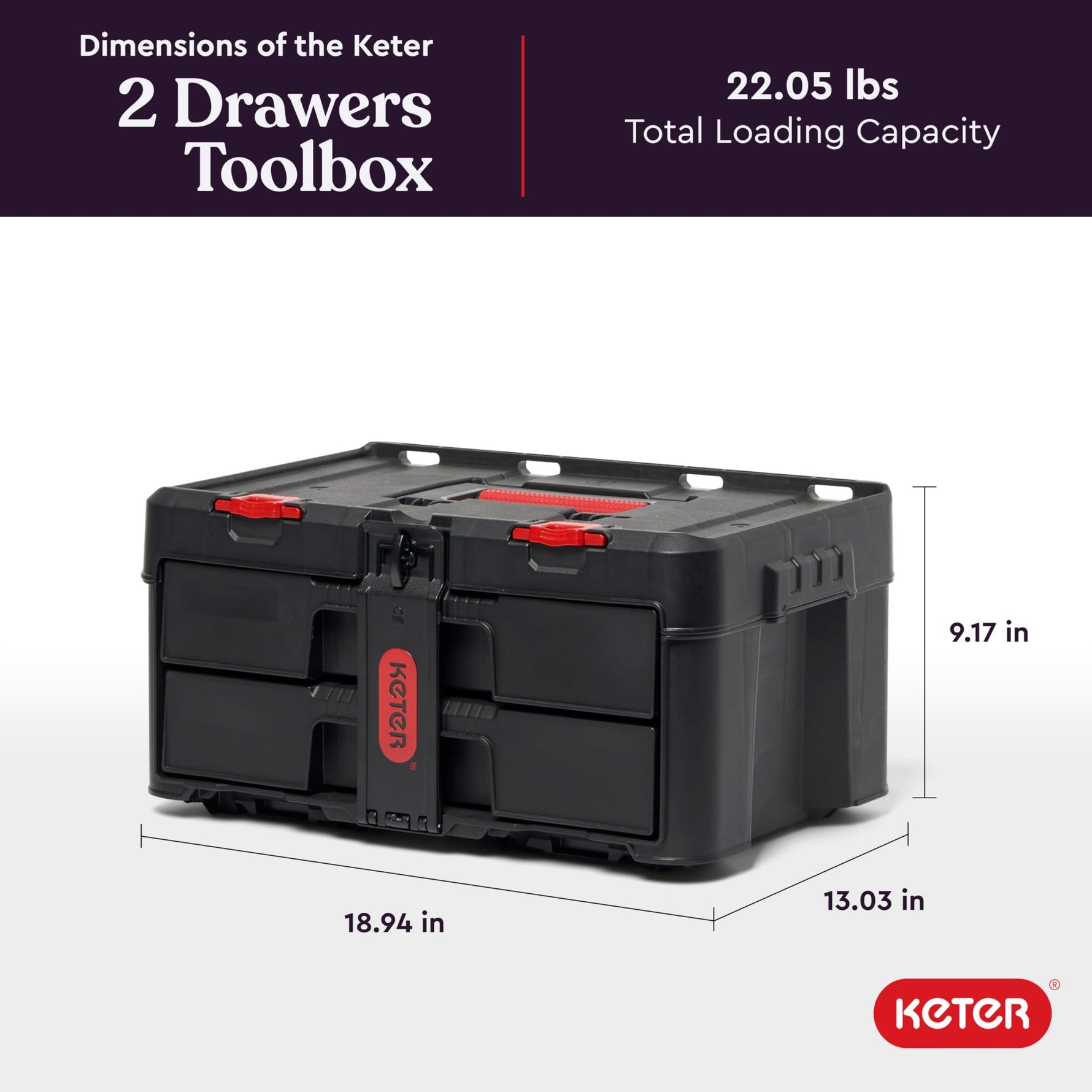 Keter Stack-n-Roll 3-Piece Rolling Tool Storage System – Includes Dolly, Tool Box & Deep Power Tool Case | Modular Mobile Tool Organizer | Stackable Design for Garage, Jobsite & Workshop