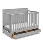 Graco Hadley 5-in-1 Convertible Crib with Drawer – GREENGUARD Gold Certified, Fits Standard Crib Mattress, Converts to Toddler Bed, Daybed and Full Bed, 4 Adjustable Mattress Heights (White)