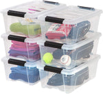 IRIS USA 6-Pack 6 Quart Storage Bins with Lids | Transparent design makes contents easy to find. Ideal for shoes, photos, documents, and small essentials. Nestable design
