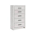 Signature Design by Ashley Cayboni Vintage 5 Drawer Wide Chest with Safety Stop for Bedroom, White