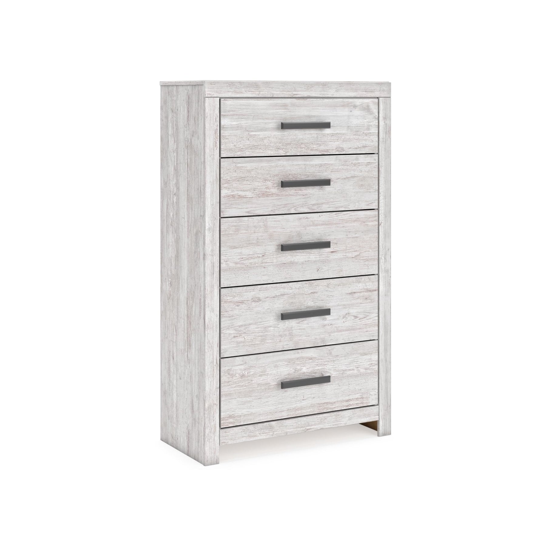 Signature Design by Ashley Cayboni Vintage 5 Drawer Wide Chest with Safety Stop for Bedroom, White
