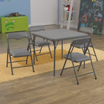 Flash Furniture Mindy Kids 5-Piece set Folding Square Table and Chairs Set for Daycare and Classrooms, Children's Activity Table and Chairs Set, Multicolor