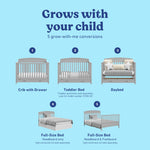 Graco Benton 5-in-1 Convertible Crib – GREENGUARD Gold Certified, Converts from Baby Crib to Toddler Bed, Daybed and Full-Size Bed, Fits Standard Full-Size Crib Mattress (White)