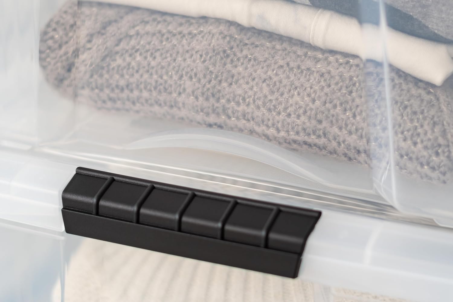 IRIS USA 6-Pack 6 Quart Storage Bins with Lids | Transparent design makes contents easy to find. Ideal for shoes, photos, documents, and small essentials. Nestable design
