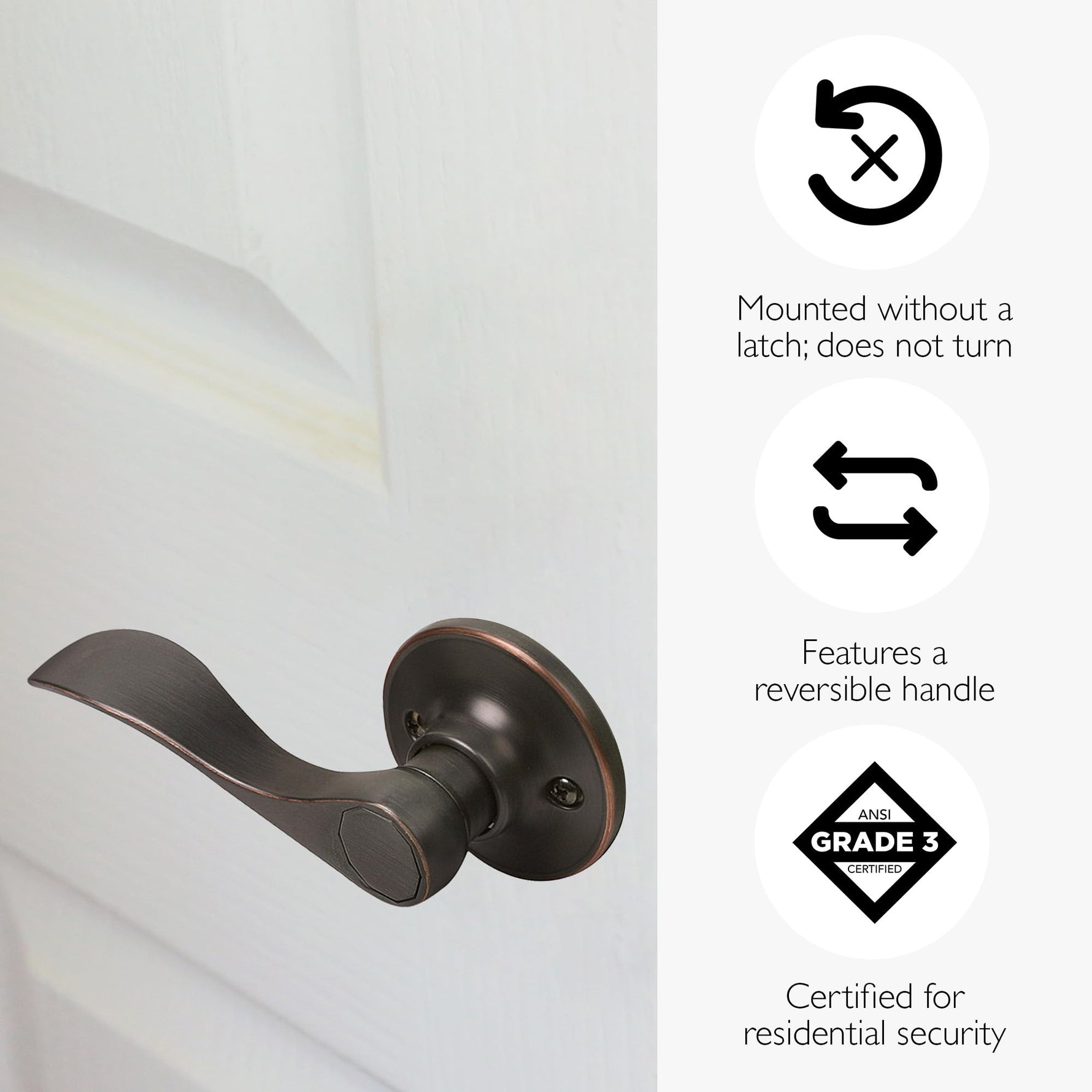 Design House 700534 Springdale Privacy Bed and Bath Door Lever Oil Rubbed Bronze