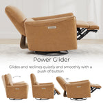 CHITA Power Recliner Chair Swivel Glider, FSC Certified Upholstered Living Room Nursery Reclining Sofa Chair with Lumbar Support, Linen