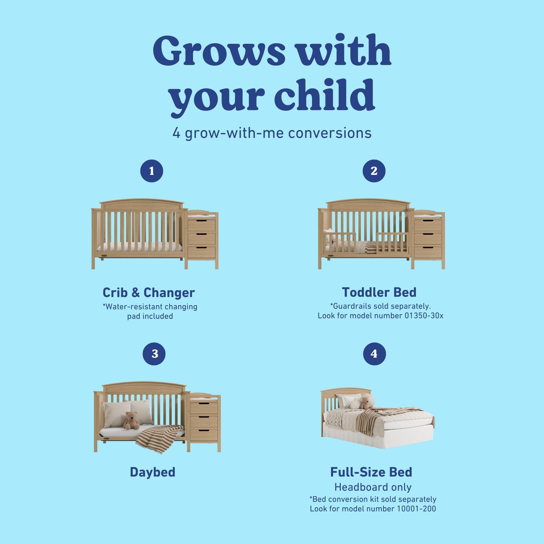 Graco Benton 5-in-1 Convertible Crib – GREENGUARD Gold Certified, Converts from Baby Crib to Toddler Bed, Daybed and Full-Size Bed, Fits Standard Full-Size Crib Mattress (White)