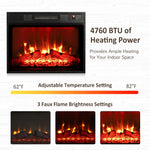 Naice 72" Electric Fireplace with Mantel and Cabinets, Fireplace TV Stand for Living Room Bedroom, Stacked Stone Surround and Remote Control 3D Realistic Flame, Black