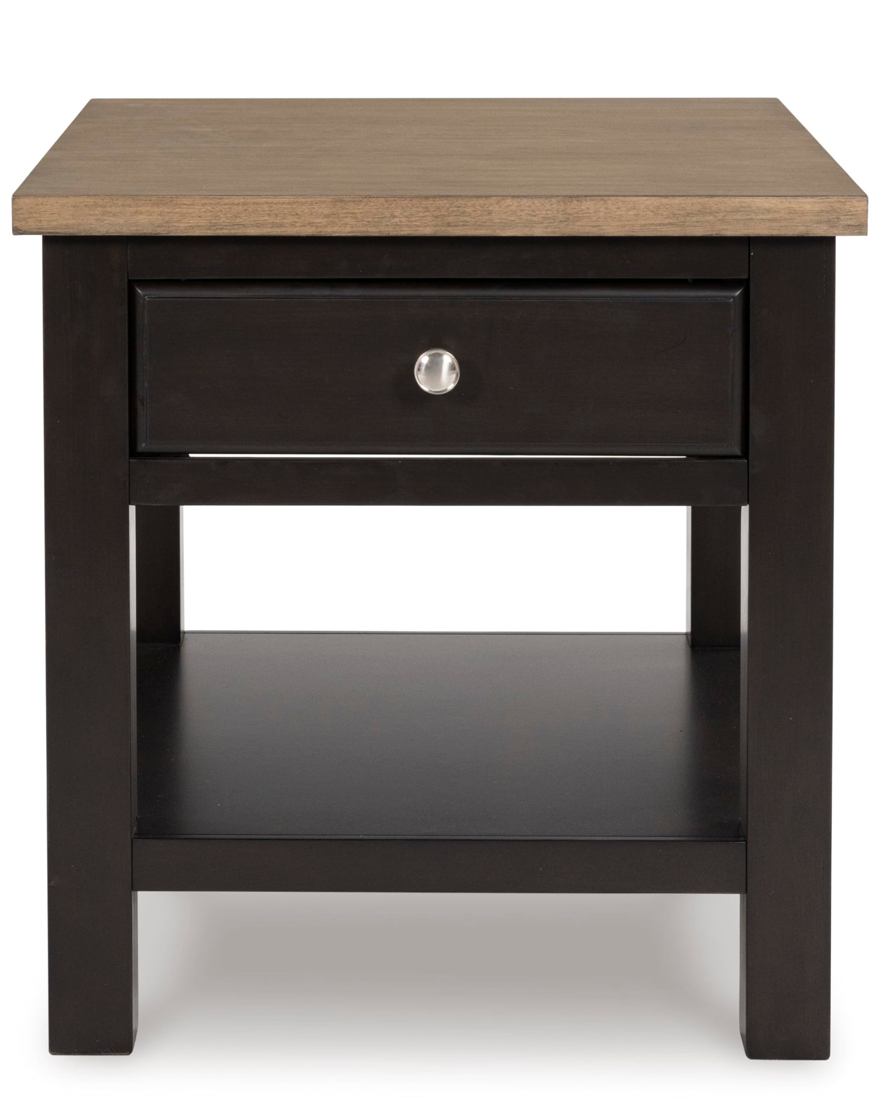 Signature Design by Ashley Bolanburg End Table for Living Room, Two-Tone Distressed Wood Side Table with Smooth-Gliding Drawer, Farmhouse Plank-Style Top, Ideal Night Stand Use, Antique White/Oak