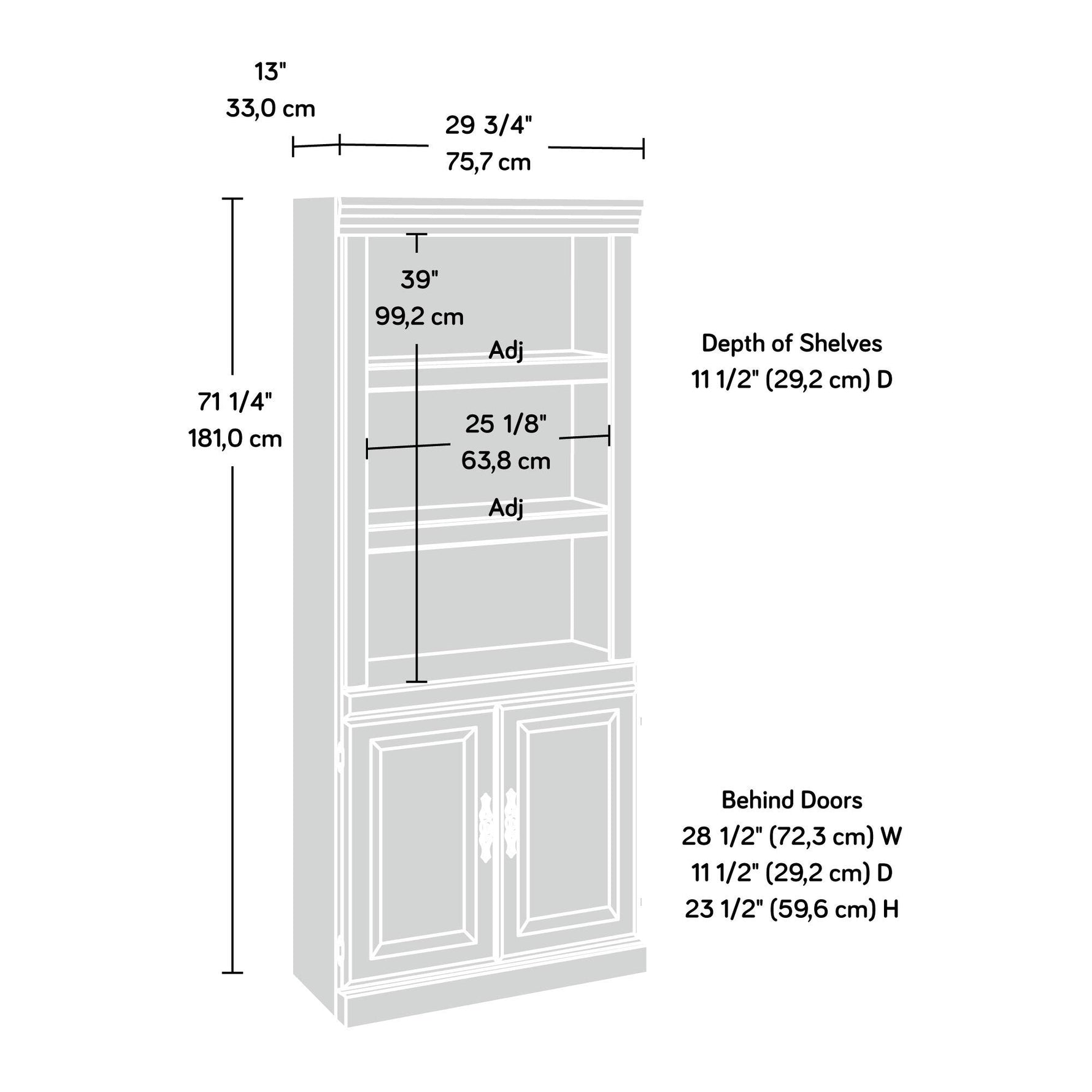 Sauder Heritage Hill Library/ Book shelf, Classic Cherry finish