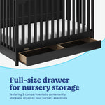 Graco Hadley 5-in-1 Convertible Crib with Drawer – GREENGUARD Gold Certified, Fits Standard Crib Mattress, Converts to Toddler Bed, Daybed and Full Bed, 4 Adjustable Mattress Heights (White)
