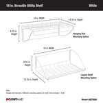 ClosetMaid 8278 18-Inch Wide Laundry Utility Hanger Shelf, White