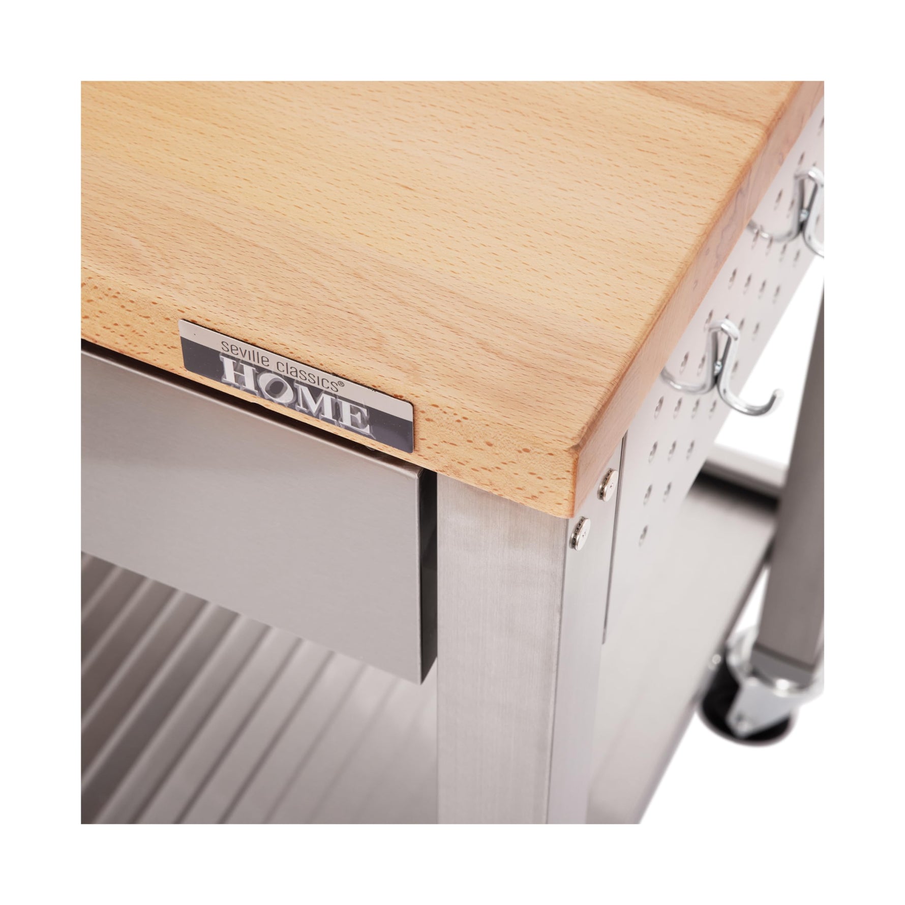 Seville Classics Commercial Work Table Island Utility Cart Prep Station, for Restaurant, Kitchen, Warehouse, Garage, Hotel, Home, Stainless-Steel Top NSF , 49" W x 24" D | Heavy-duty durable workstation supports 1,000 lb with adjustable wire shelf, is ver