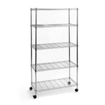 5-Tier Steel Wire Shelving, 30"W x 14"D x 61.5"H | Durable solid steel wire storage rack with adjustable shelves featuring 300 pounds per shelf weight capacity for home use