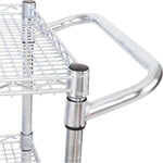 Seville Classics UltraDurable NSF Commercial Heavy Duty Metal Rolling Utility Cart, w/ Steel Shelves, Handle Bar for Restaurant, Garage, Warehouse, Kitchen, Office, Top Shelf (36"W x 18"D)