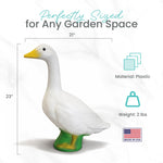 Union Products Goose Outdoor Lawn and Garden Statue, 23" Tall Animal Figurine for Patio, Balcony, or Front Porch Decor, White