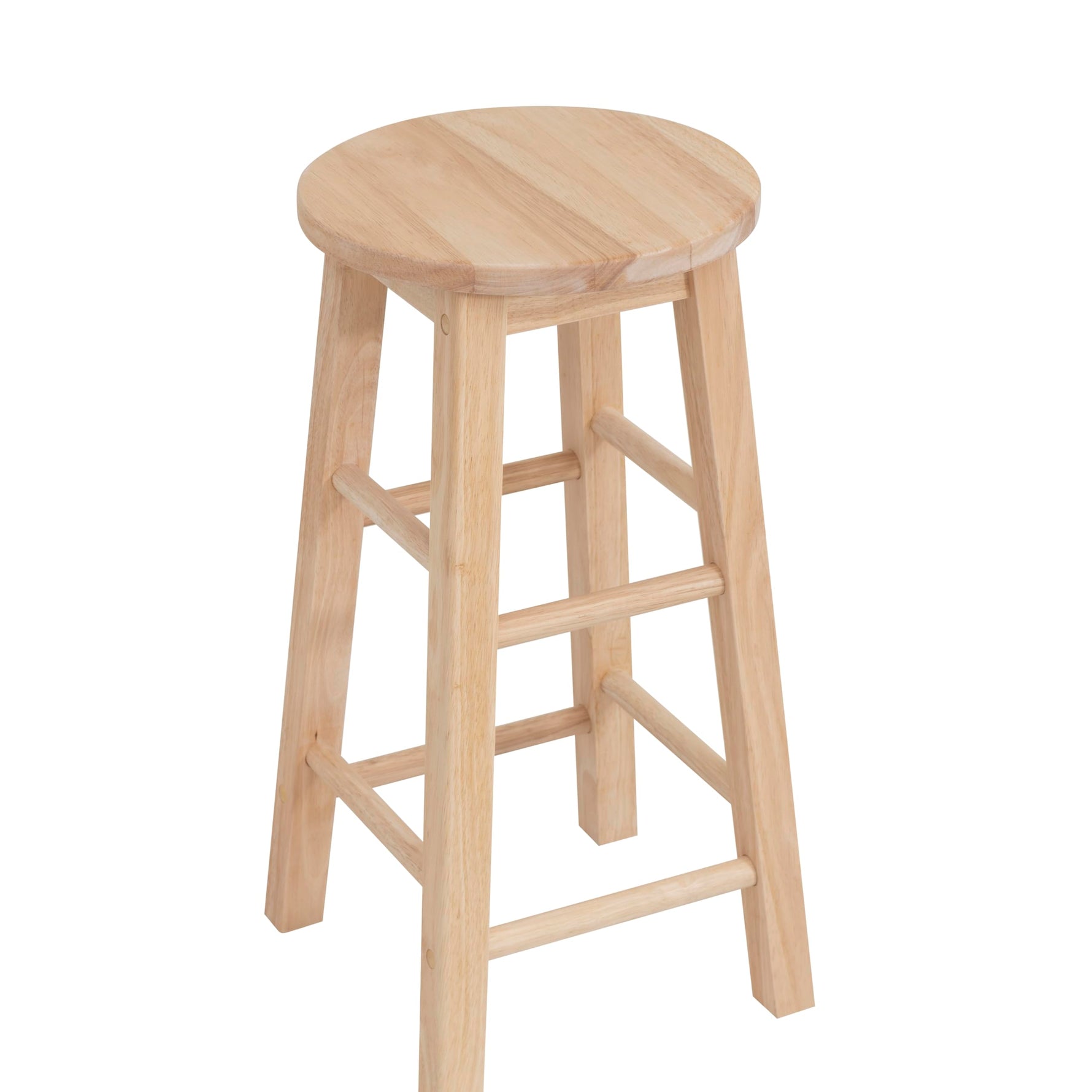 Linon Natural Barstool with Round Seat, 24-Inch