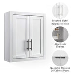 Crosley Furniture Savannah Wall Mounted Bathroom Storage Medicine Cabinet with Shelves, White