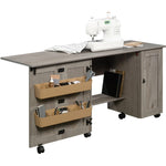 Sauder Miscellaneous Storage Easy Rolling Sewing and Craft Table/Cart/ Pantry cabinets, Cinnamon Cherry finish