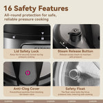 12-in-1 Electric Pressure Cooker 8 Quart, 1200W olla de presion Multi-Cooker with Non-Stick Ceramic Pot, Slow Rice Cooker, Saute, Steamer, Yogurt & Food Warmer, Delay Timer, Silver