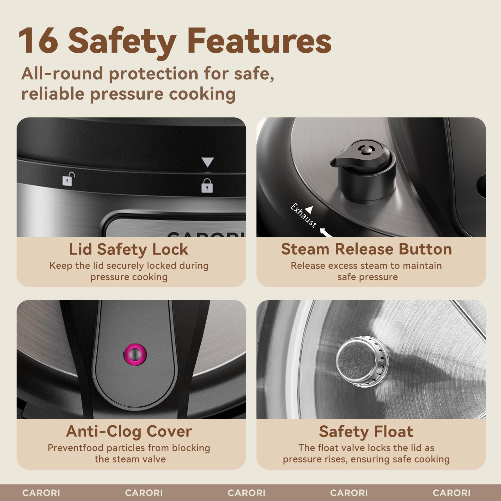 12-in-1 Electric Pressure Cooker 8 Quart, 1200W olla de presion Multi-Cooker with Non-Stick Ceramic Pot, Slow Rice Cooker, Saute, Steamer, Yogurt & Food Warmer, Delay Timer, Silver