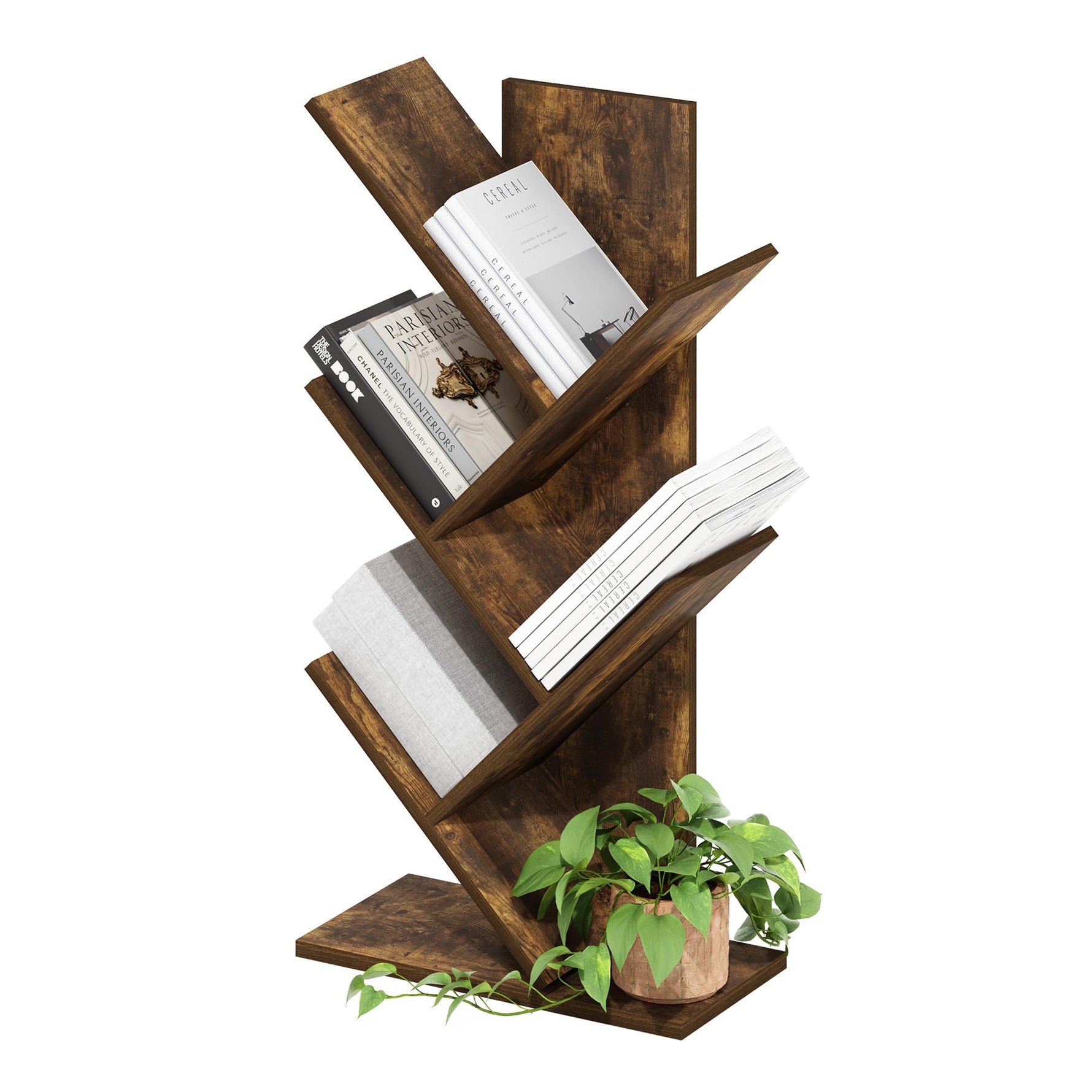 Furinno LUDER Book Shelf, 5-Cube Bookshelf, Reversible Bookcase, 9.4 x 19.5 x 31.5, Easy Assembly, for Living Room, Bedroom, Home Office, White