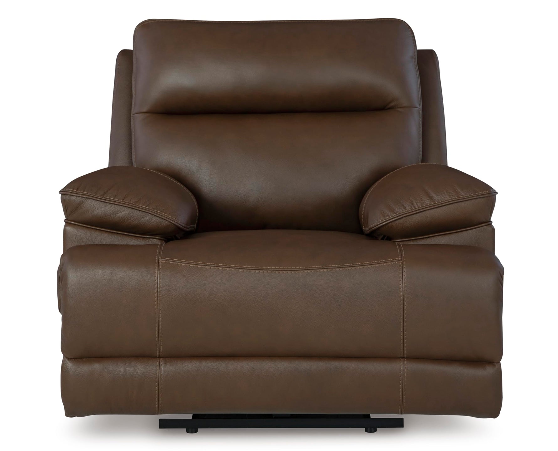 Signature Design by Ashley Skymaker Modern Faux Leather Manual Rocker Recliner with Track Arms, Dark Brown