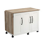 Sauder Miscellaneous Storage Easy Rolling Sewing and Craft Table/Cart/ Pantry cabinets, Cinnamon Cherry finish
