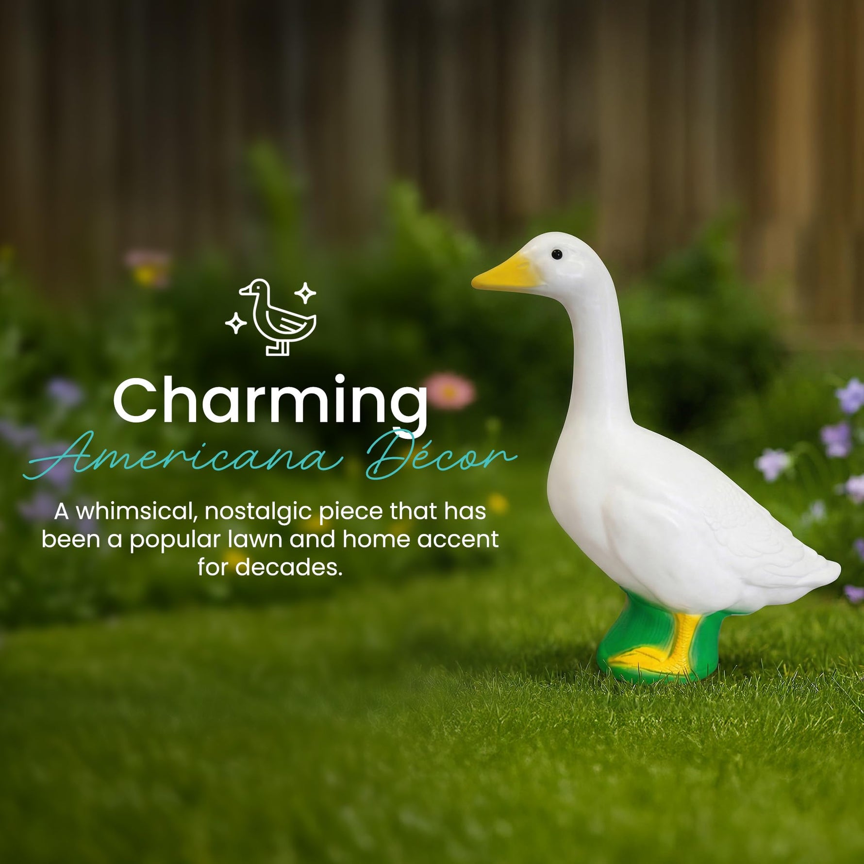 Union Products Goose Outdoor Lawn and Garden Statue, 23" Tall Animal Figurine for Patio, Balcony, or Front Porch Decor, White