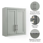 Crosley Furniture Savannah Wall Mounted Bathroom Storage Medicine Cabinet with Shelves, White