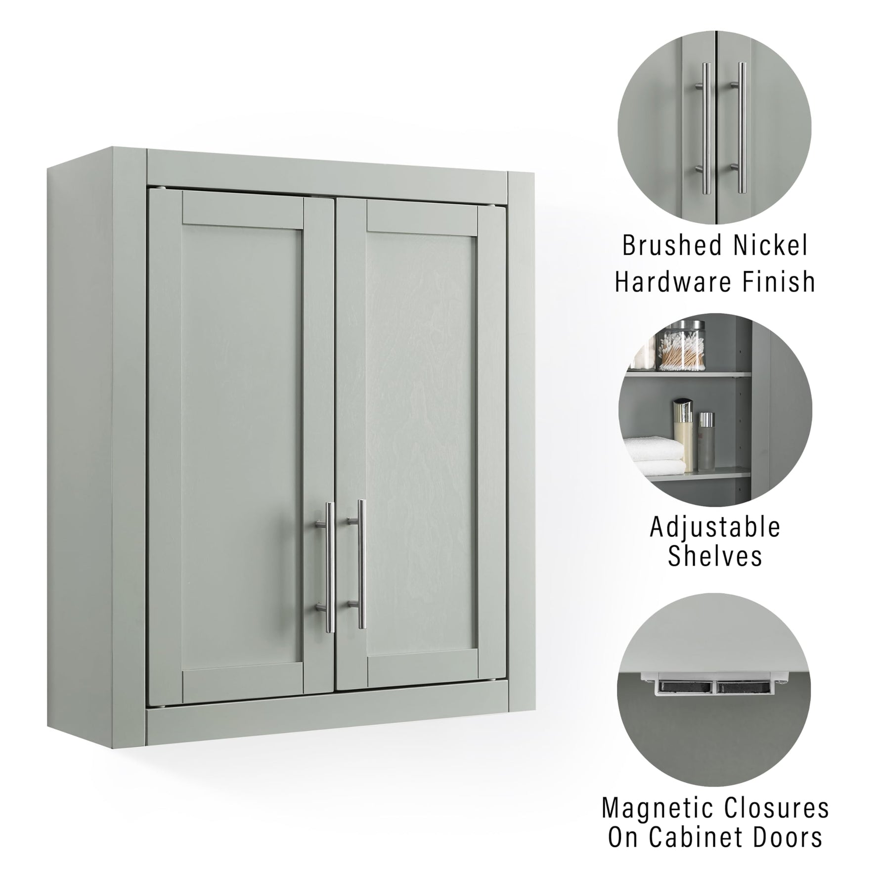 Crosley Furniture Savannah Wall Mounted Bathroom Storage Medicine Cabinet with Shelves, White