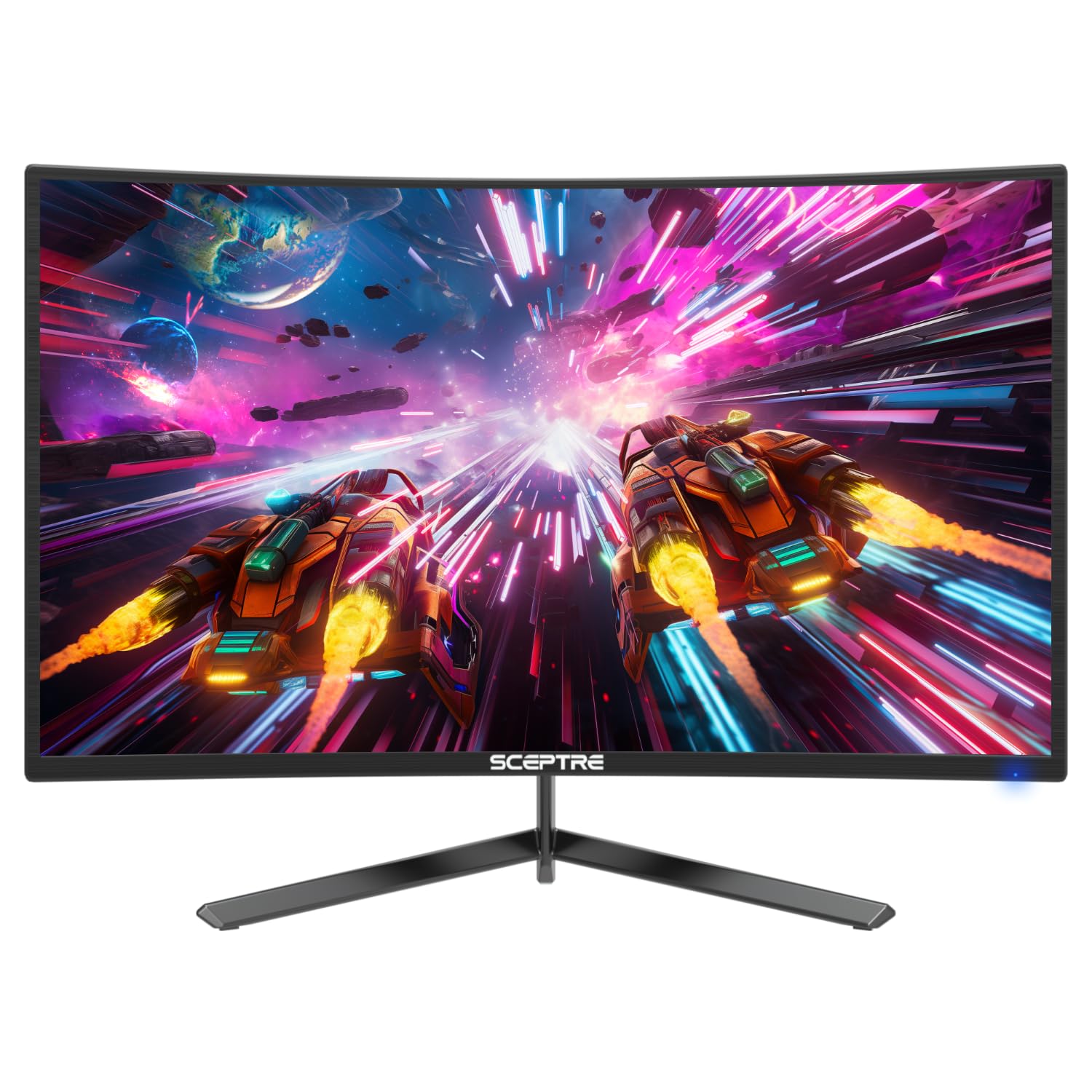 Sceptre 24-inch Curved Gaming Monitor 1080p up to 180Hz DisplayPort HDMI 99% sRGB, AMD FreeSync Build-in Speakers Machine Black (C248B-FWT168)