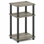 Furinno JUST Side Table, 3-Tier End Table, Open Shelves Night Stand, Bedside Table, Toolless Assembly, for Living Room, Bedroom, Bathroom, Columbia Walnut