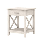 Bush Home End Table with Drawer, Nightstand with Storage, Living Room and Bedroom Furniture, Key West Collection, Washed Gray